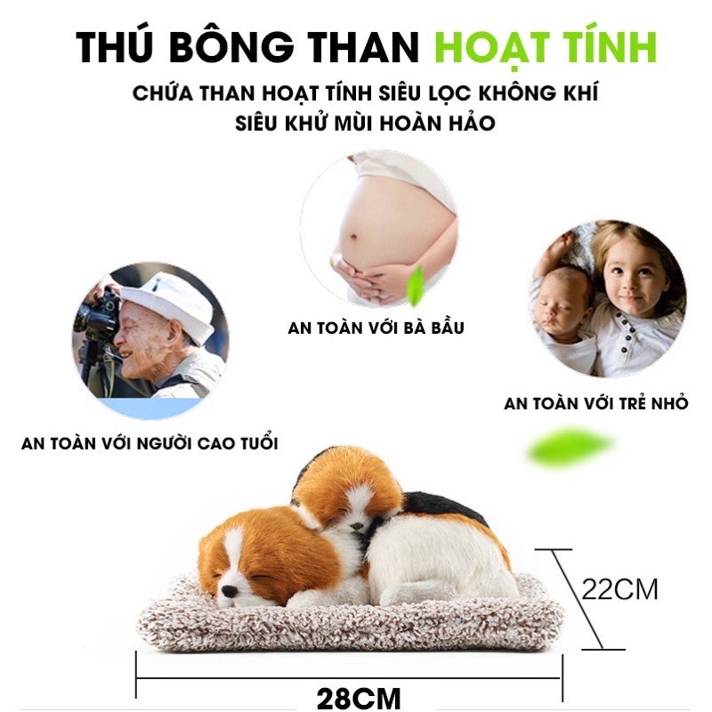 Chó mèo bông thú bông than hoạt tính khử mùi trang trí xe,nhà cửa,bàn làm việc- loại to có tiếng kêu mô phỏng