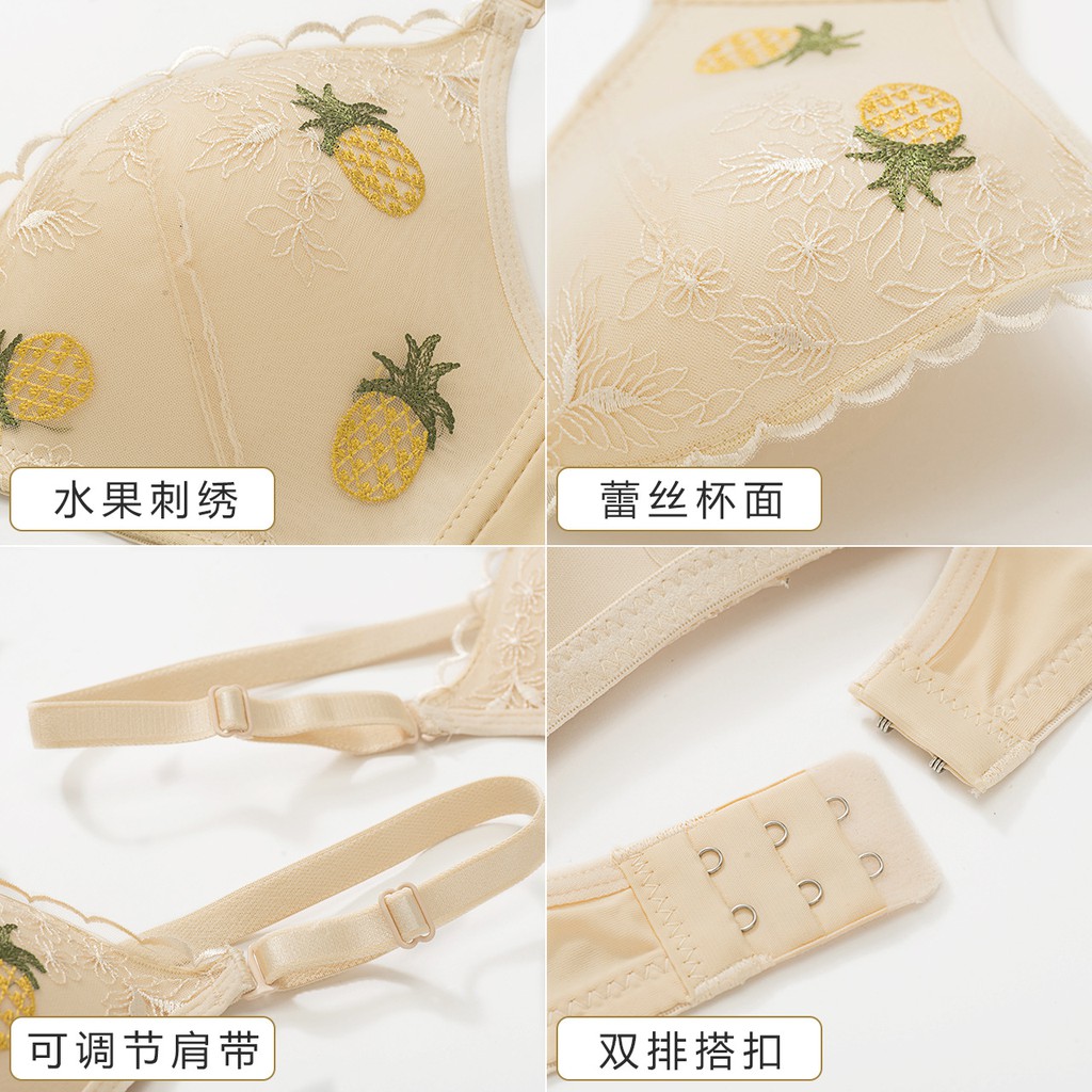 Áo lót AOWEINISI mềm mại họa tiết trái cây hoạt hình xinh xắn đáng yêu cho nữ