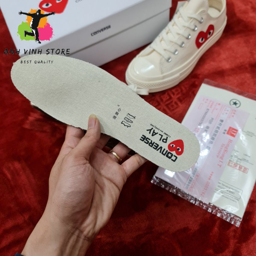 Giày Converse Tim Trắng Sữa Cổ Thấp Nam Nữ