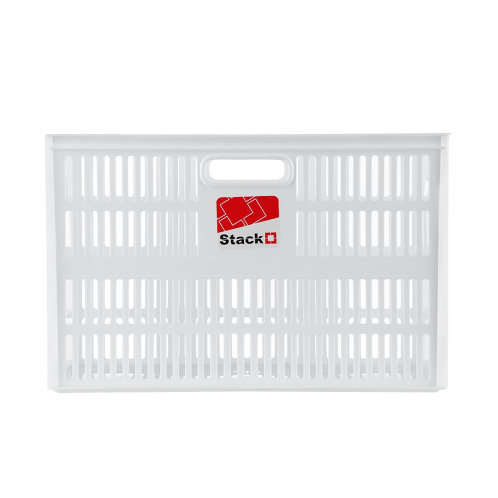 HomeBase STACKO Rổ nhựa để đồ có thể xếp chồng lên nhau Thái Lan 39x28x25cm Trắng