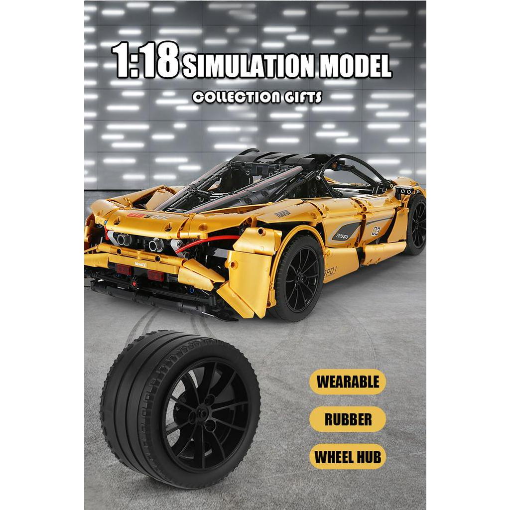 Đồ chơi Lắp ghép Mô hình Mould King 13145S 720S Sports car Siêu Xe McLaren màu vàng