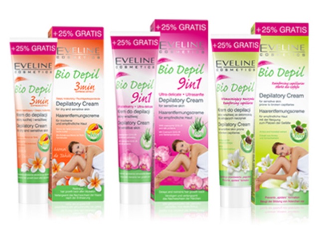 Kem tẩy lông Eveline 9 in1 Bio, Active Hữu Cơ 125ml