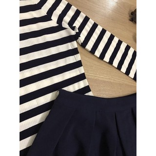 Set áo kẻ + chân váy xoè ASOS