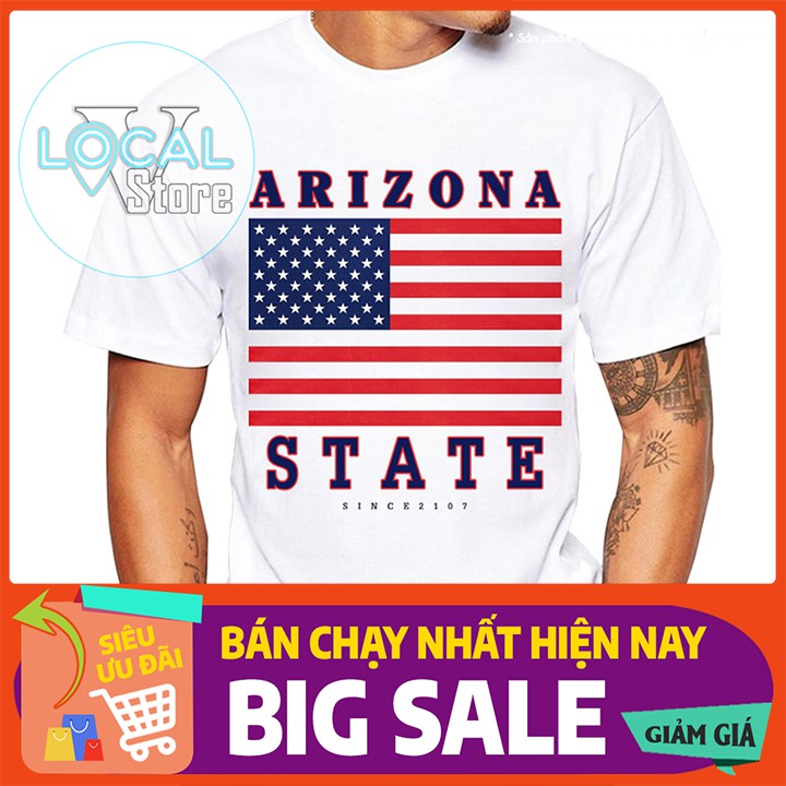 Áo thun tay ngắn nữ cao cấp mẫu cờ phôi chữ arizona state hàng đẹp