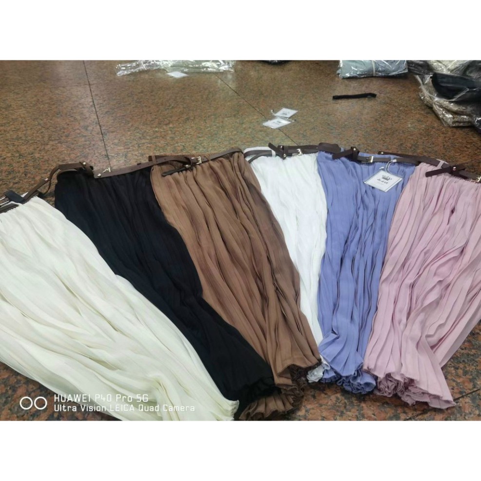 chân váy xếp ly nhỏ kèm đai vải lụa aosomicongsothietke | BigBuy360 - bigbuy360.vn