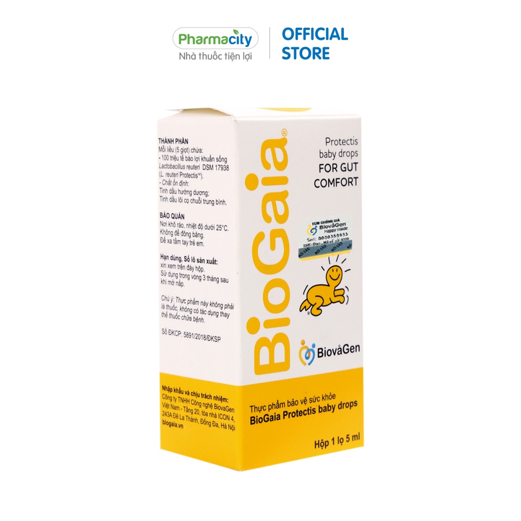 Dung dịch Biogaia bổ sung men vi sinh lợi khuẩn cho trẻ Protectis Baby Drops (lọ 5ml)