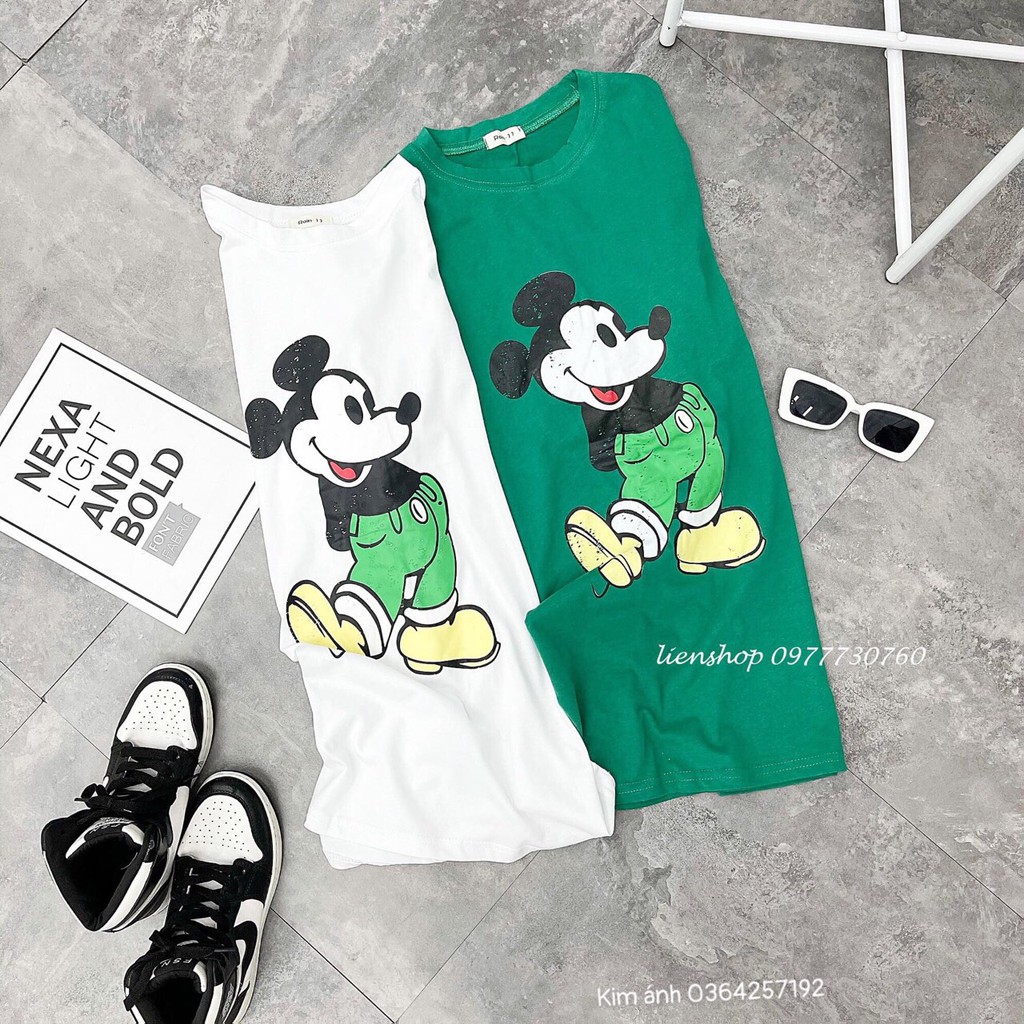 Áo Thun Mickey Dễ Thương Dáng Unisex Tay Lỡ Nam Nữ Oversize(45-75kg) HT011