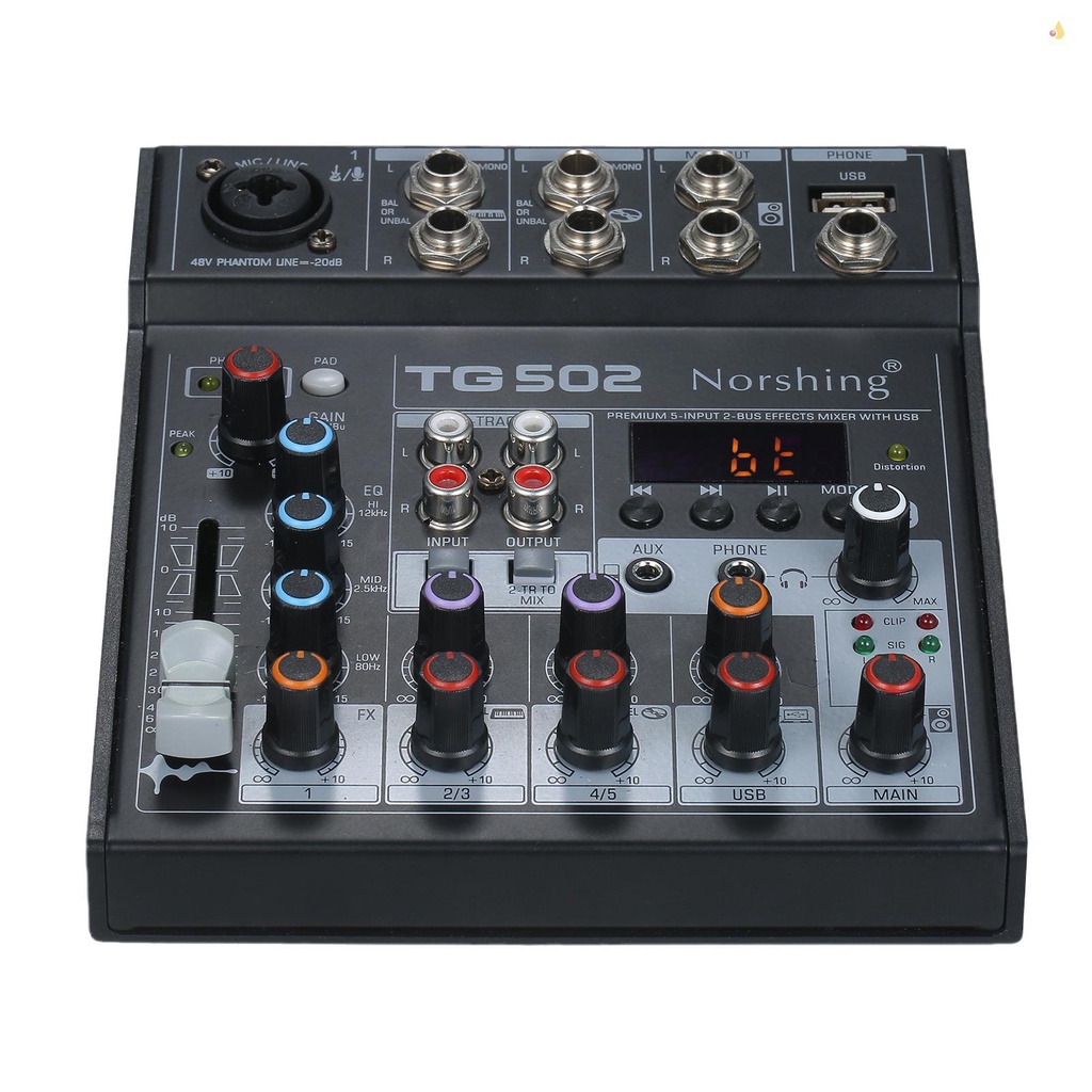 Bảng mạch điều khiển âm thanh TG 502 4 kênh kết nối USB BT MP3 48V Phantom dành cho máy tính