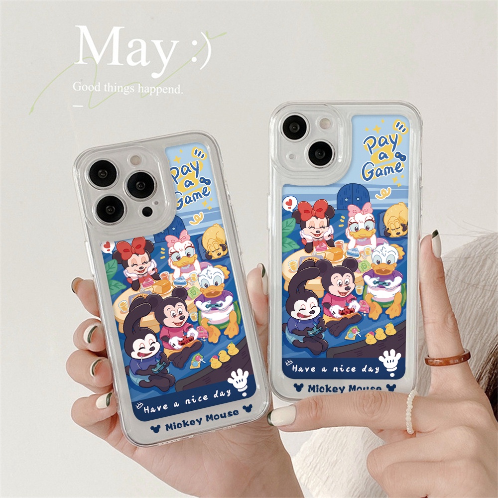 DISNEY Ốp Điện Thoại Trong Suốt Chống Sốc Chống Rơi In Hình Mickey Minnie Cho iPhone 11 13 12 X XS Pro Max XR 12 13