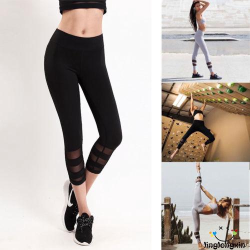 Quần legging thể thao lưng cao co dãn tốt cho nữ