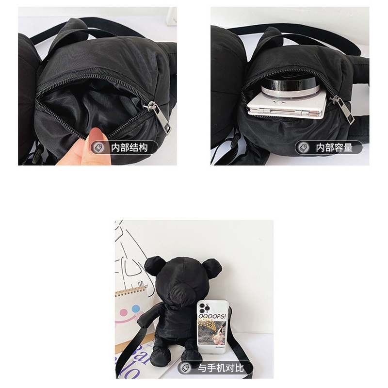 Túi Đeo Chéo Hình Gấu Nhồi Bông Dễ Thương Phong Cách Hàn Quốc Cho Nữ GYLXB070