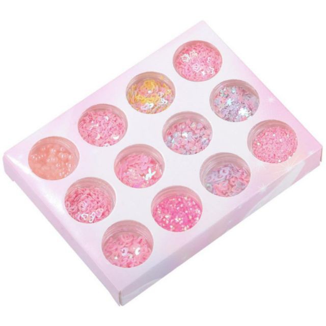 Set kim tuyến hình 12 hũ trang trí resin