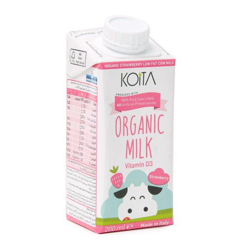 Sữa bò hữu cơ cao cấp Koita vị dâu 200ml