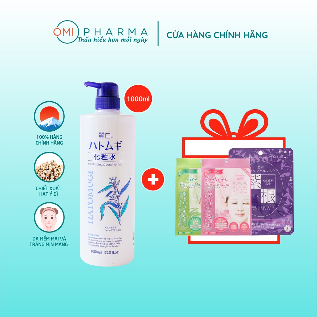 Nước Dưỡng Ẩm Trắng Da Reihaku Hatomugi Lotion (1000ml)