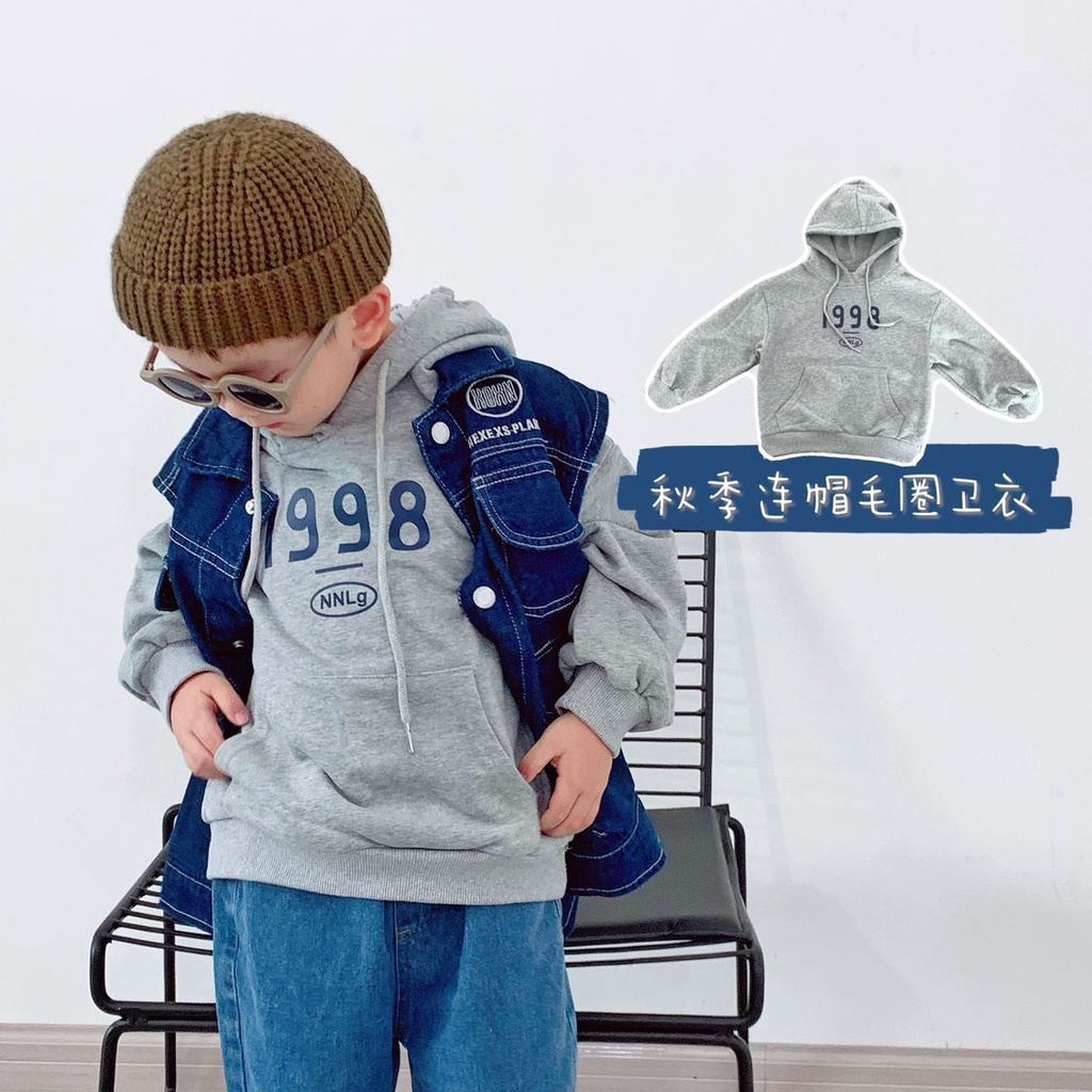 [Babycat Hàng Có Sẵn Hàng Có Sẵn Áo Hoodie Sweatshirt Cotton Dáng Rộng In Chữ Xiaowajia Đường Phố Hàn Quốc Thời Trang Thường Ngày Cho Trẻ Em