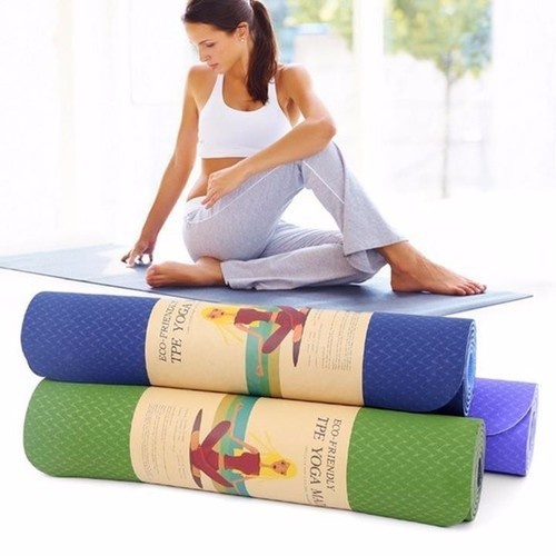 Thảm Tập Yoga TPE 2 Lớp 6mm Tập Tại Nhà Tiện Lợi Đa Năng