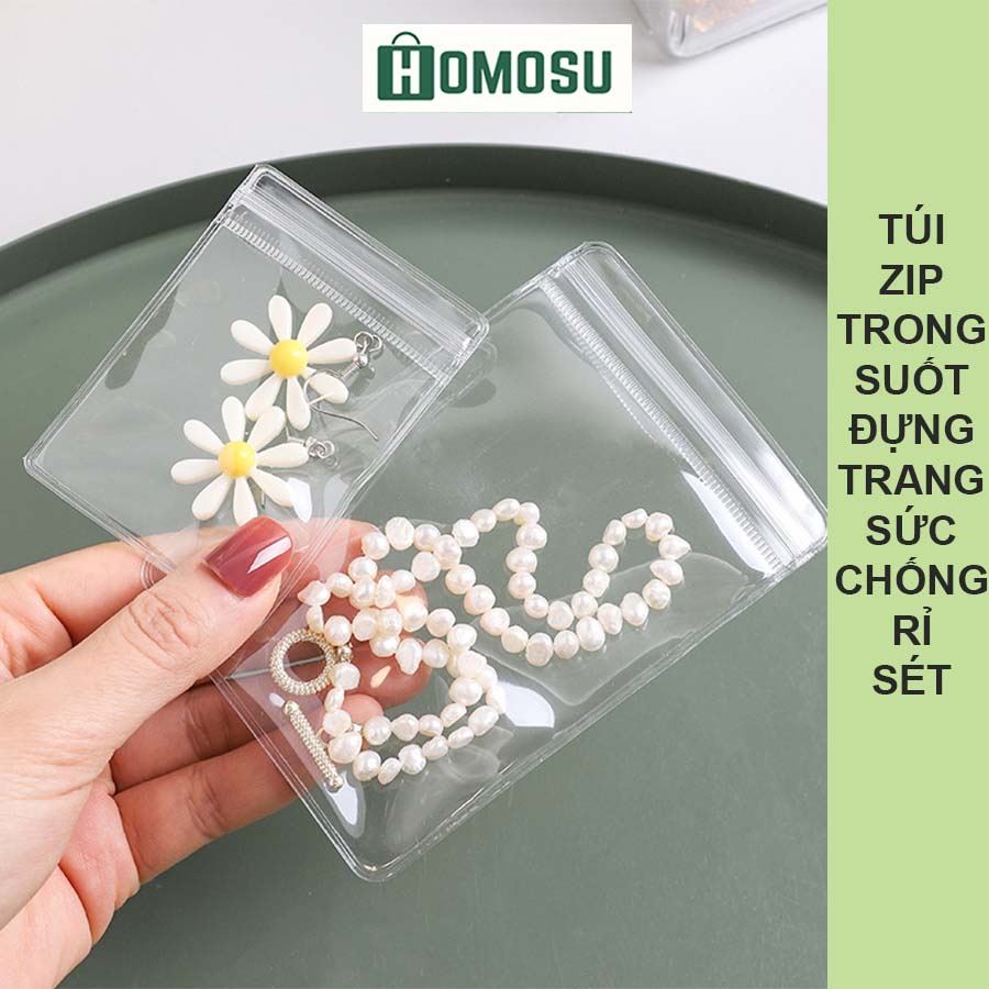 Túi Zip Trong Suốt Bảo Quản Trang Sức Khỏi Ovy Hóa M020