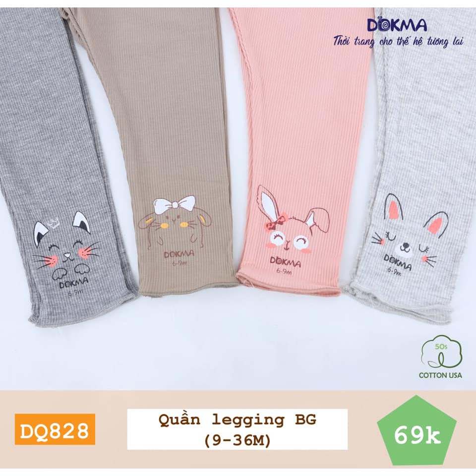 9-36M Quần legging bé gái Dokma DQ828