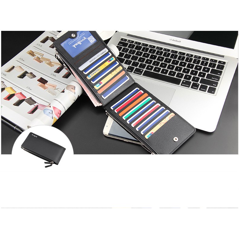 Ví dài nam HUTALEATHER 2 khóa ngoài kết hợp khóa nút bấm thời trang phong cách VNA49