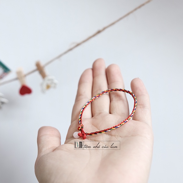 Vòng tay Ngũ sắc bình an CÓ SIZE, vòng handmade chỉ ngũ sắc may mắn, vòng đôi nam nữ