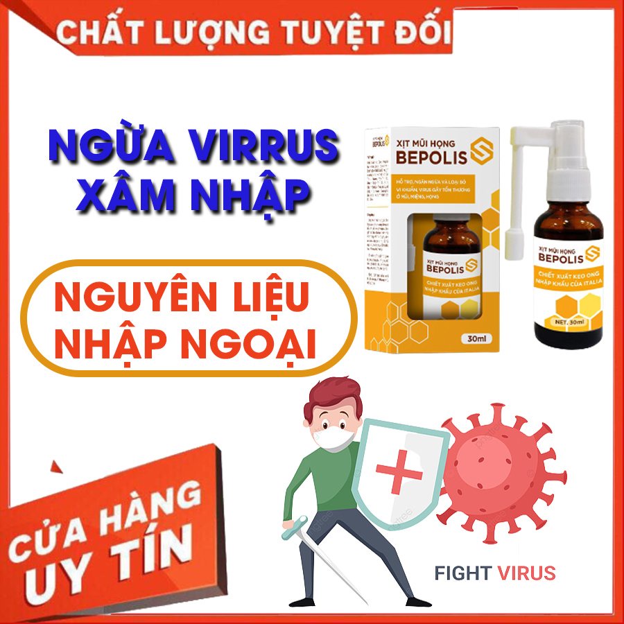 Xịt mũi họng Keo Ong Beepolis- giúp ngừa khuẩn, giảm ho, đau rát, ngứa họng