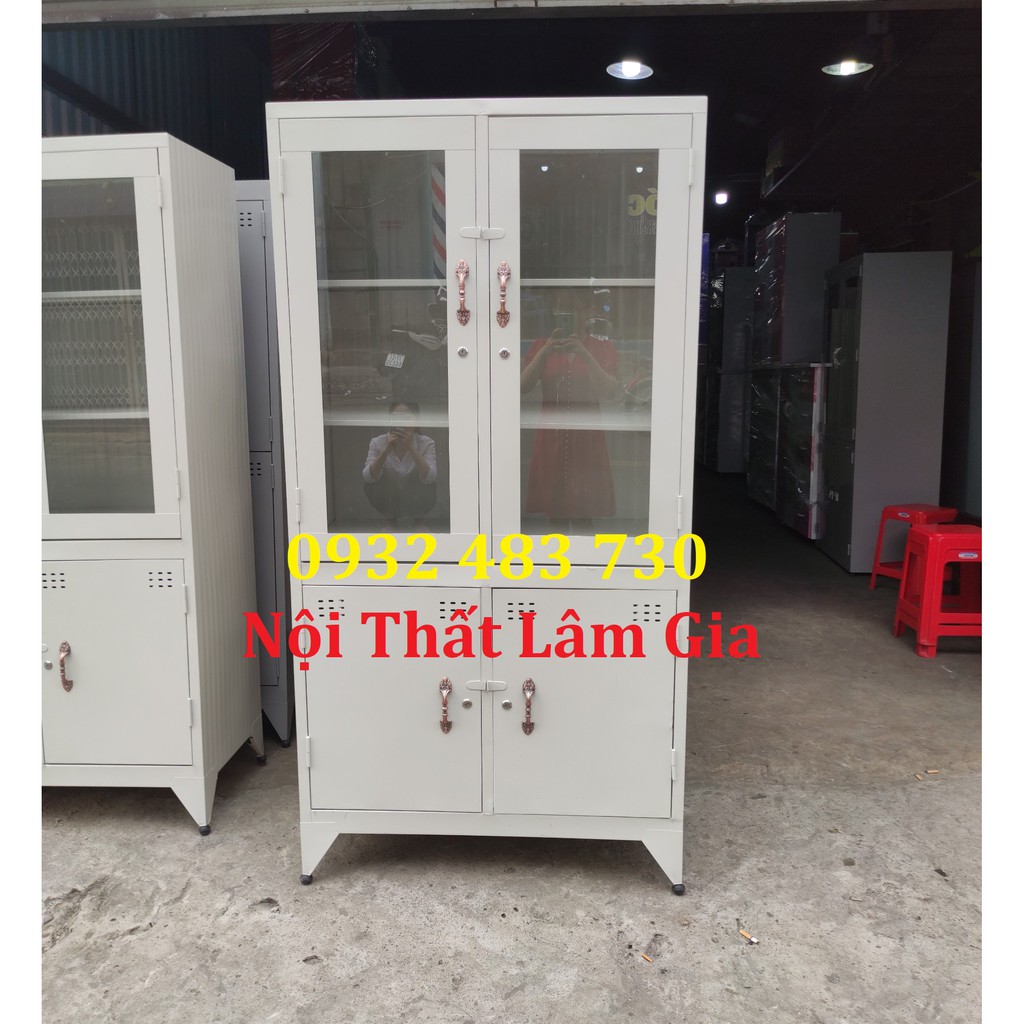 Tủ hồ sơ bằng sắt - tủ locker sơn tĩnh điện có kiếng giá rẻ