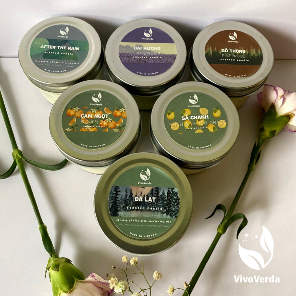 NẾN THƠM MÙI HƯƠNG AFTER THE RAIN 200g/VIVOVERDA SCENTED CANDLE  AFTER THE RAIN SCENT 200g