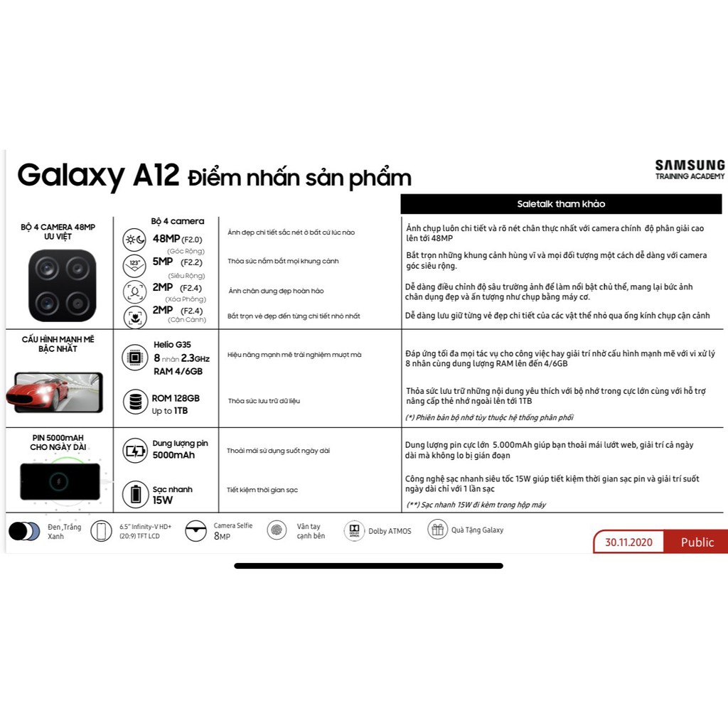 Điện Thoại ❤FreeShip❤ Samsung Galaxy A12 Chính Hãng Nguyên Seal Bảo Hành 12 Tháng