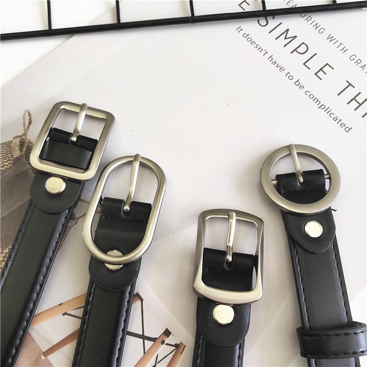 Thắt Lưng Da PU Khóa Tròn Đơn Giản Thời Trang
