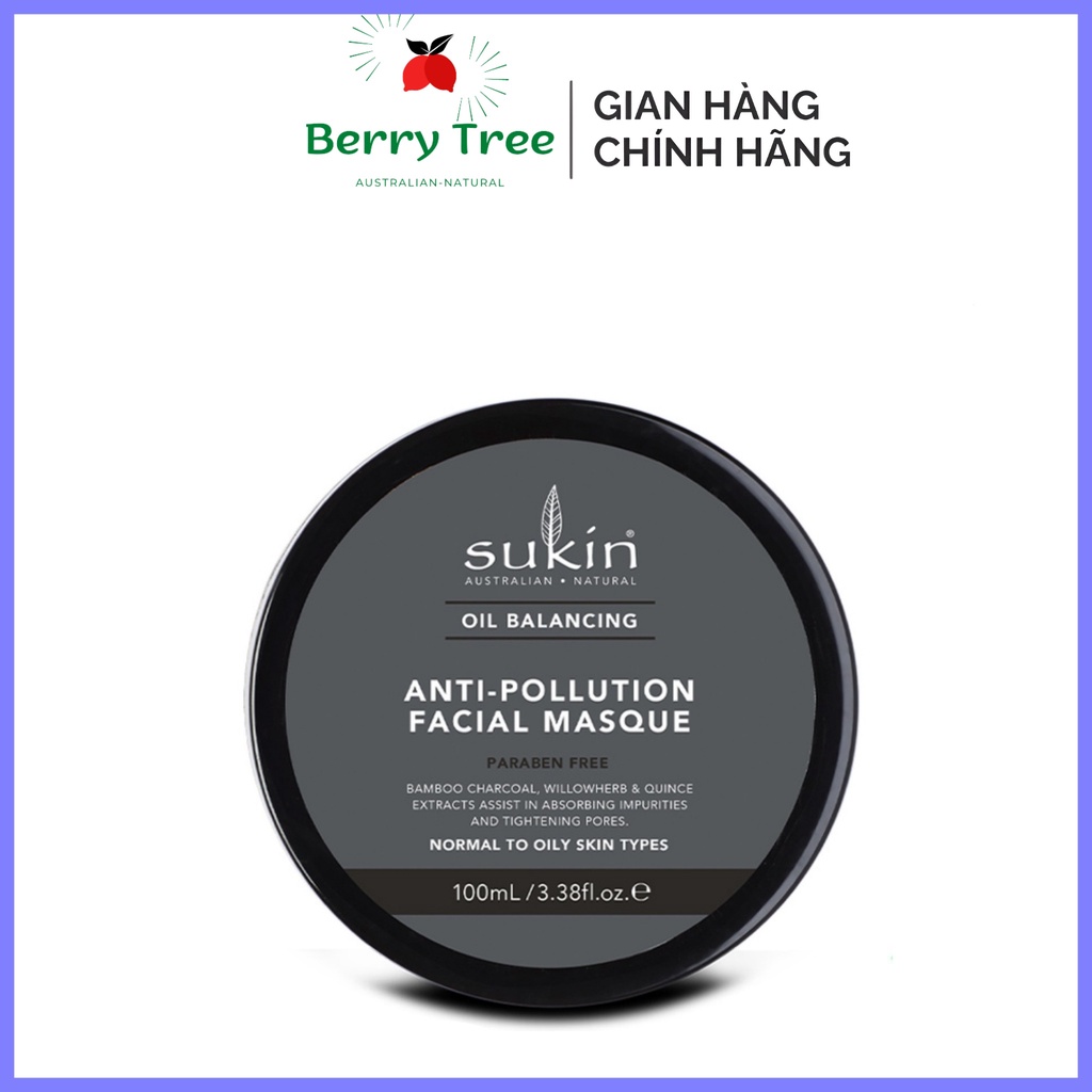 [BR]Mặt nạ cân bằng dầu than tre hoạt tính Sukin Oil Balancing Masque 100 ml (BR)