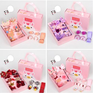 CỘT TÓC, KẸP TÓC DỄ THƯƠNG CHO BÉ GÁI, SET NƠ DÂY BUỘC TÓC 18 CHI TIẾT CO BÉ FULLBOX