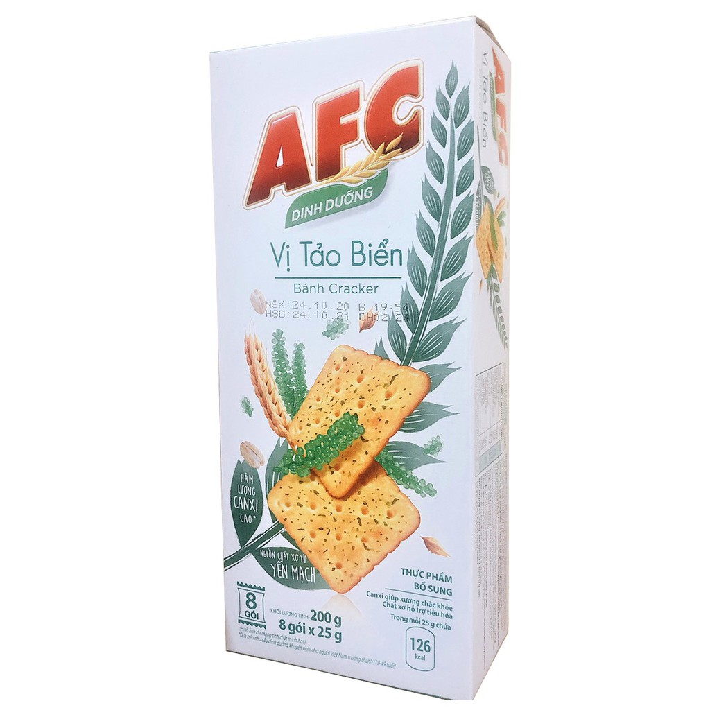 Bánh Quy Cracker AFC Dinh Dưỡng Vị Tảo Biển (Hộp 200g)