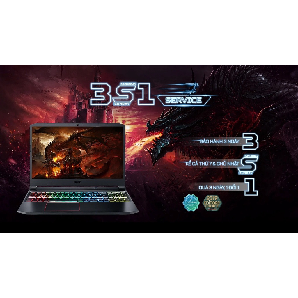 Laptop Acer Nitro 5 AN515-45-R3SM (NH.QBMSV.005)/ Black/ AMD Ryzen R5 5600H (3.20 Ghz, 16 MB)/ RAM 8GB DDR4/ 512GB SSD | BigBuy360 - bigbuy360.vn