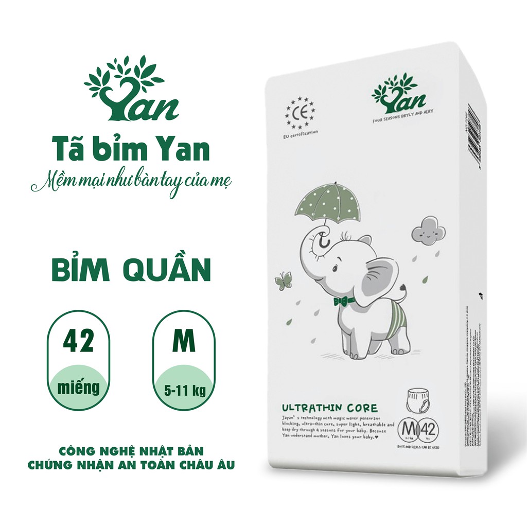 Bỉm quần Angel Yan Ultrathin Core size M42-L38-XL36-XXL34-XXXL32