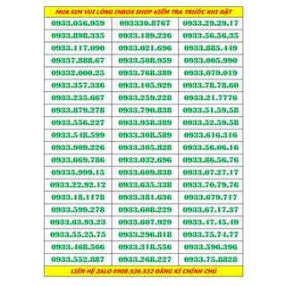 Sim số đẹp mobi đầu 0933 giá bình dân