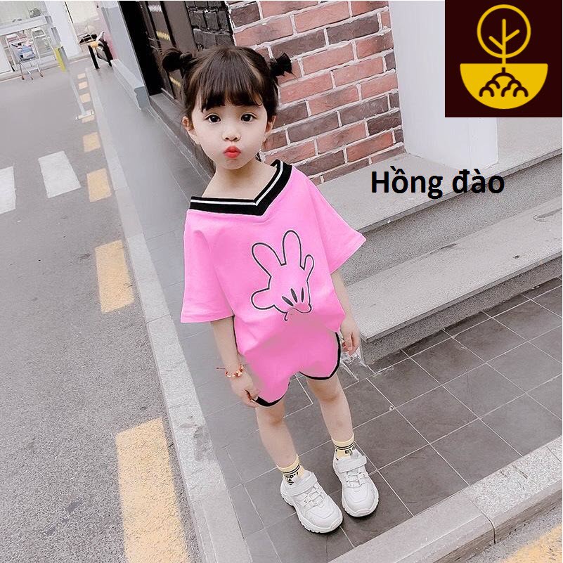 HàAnhstore [HOT]  Đồ bộ quần áo thun bé gái, ngắn tay mát mẻ, in mickey, may viền đẹp - HàAnhstore (190519) HàAnhstore