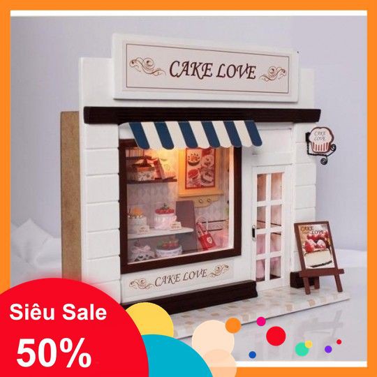 [5🌟][FREESHIP] NHÀ MÔ HÌNH TIỆM BÁNH CAKE LOVE [SALE]