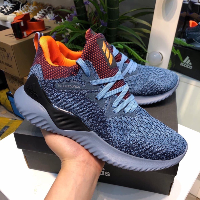 (Video cận cảnh) Giày thể thao Sneaker Alphabounce Xanh cam