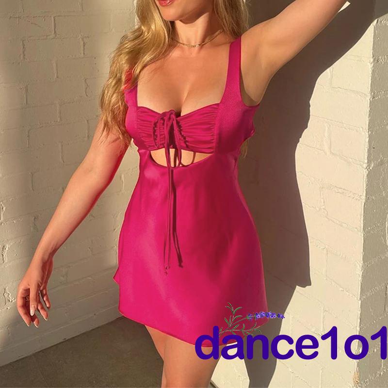 ❀Bt♡Đầm Sát Nách Cổ Vuông Thiết Kế Hở Lưng Quyến Rũ