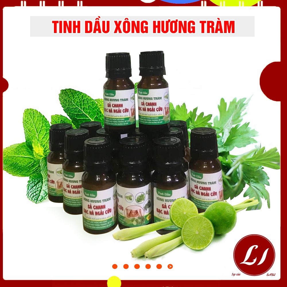 Tinh dầu xông hương tràm SẢ CHANH , BẠC HÀ, NGẢI CỨU (10ml)