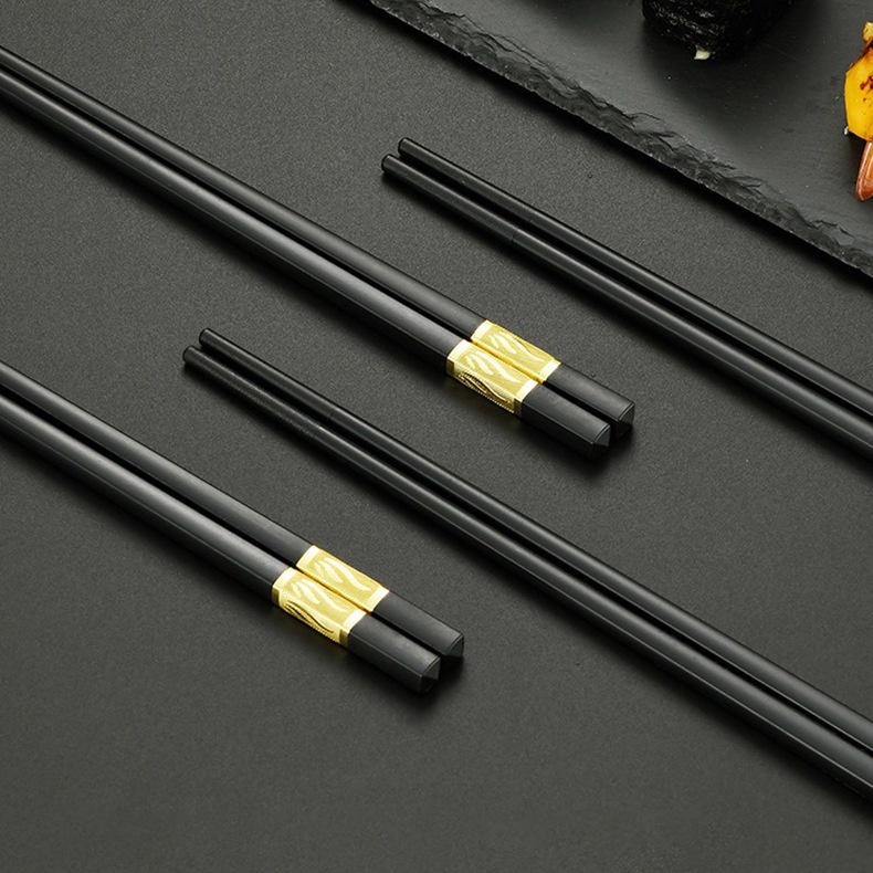 Bộ 10 Đôi Đũa Mạ Vàng Cao Cấp Sang Trọng Phong Cách Nhật Bản