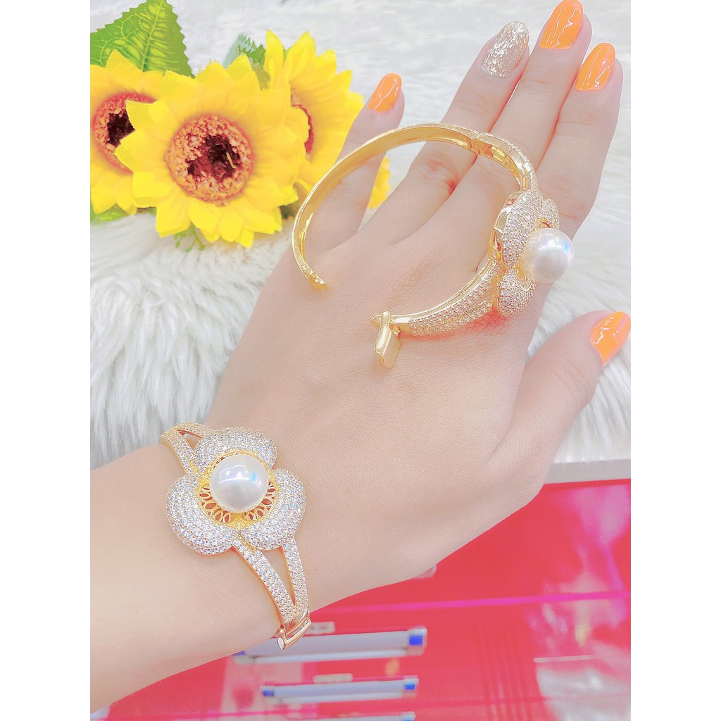 Vòng tay nữ UHA, lắc tay bền màu thiết kế cao cấp sáng lấp lánh V4352175A-560