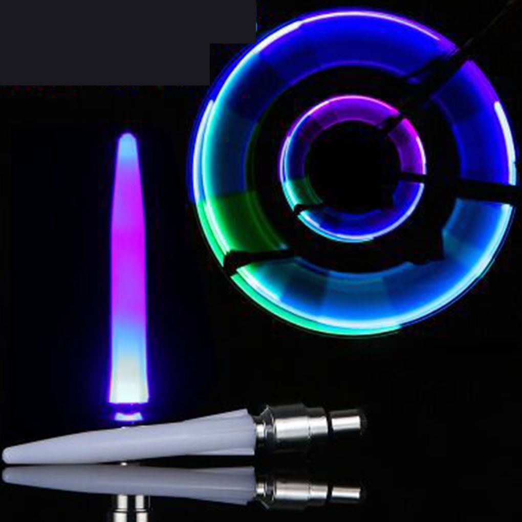 [GLOBAL] 2 Pcs/Set Bicycle Front Rear Wheel Valve Long Light Bike LED Cycling Tire Valve Cap Warning Lamp Bulb