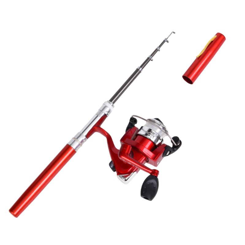 1 Bộ Cần Câu Cá Mini Hình Cây Bút Xoay Được Tiện Dụng
