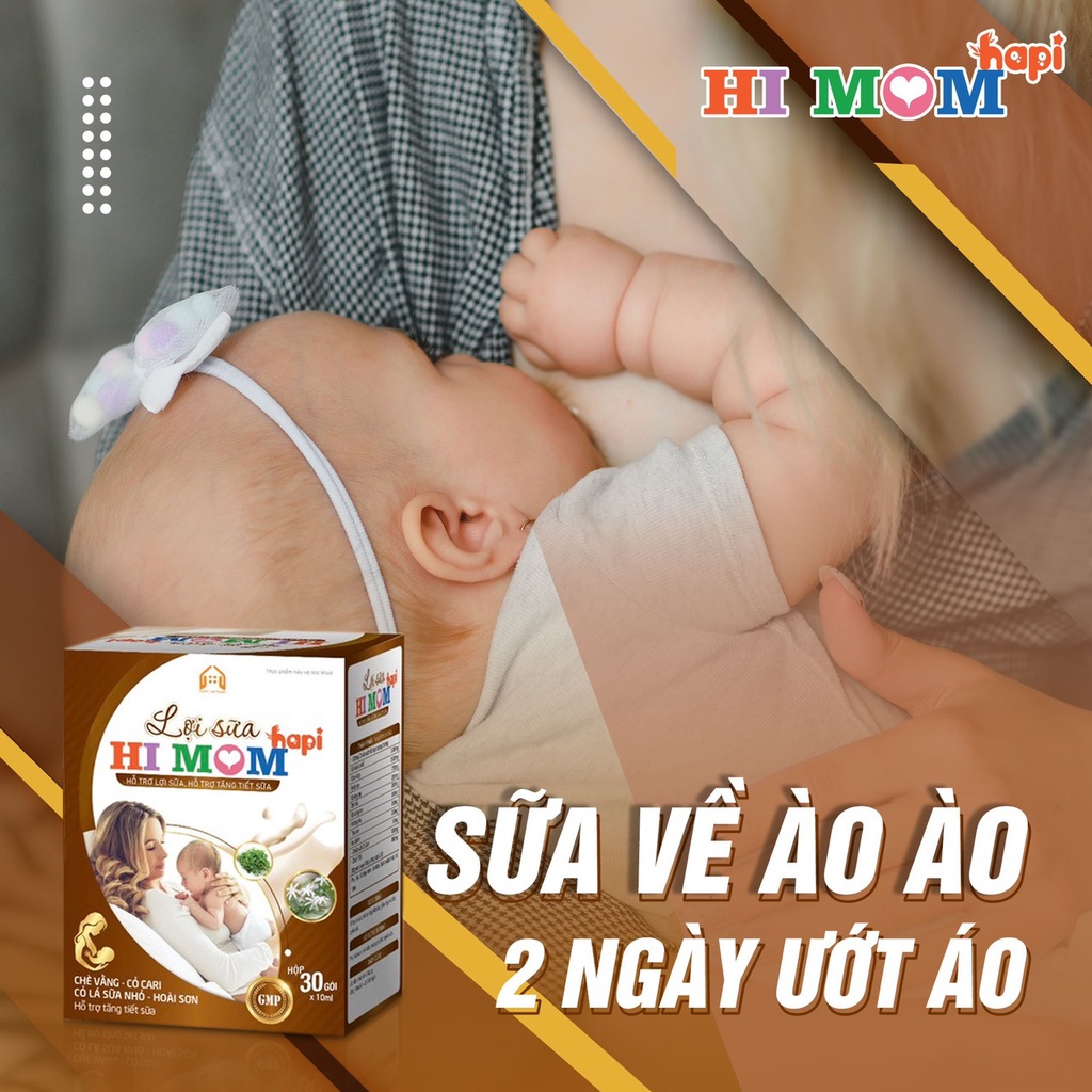 HI MOM Lợi Sữa HaPi -Giúp Gọi Sữa Về,Mát Sữa ,Thông Tắc Tuyến Sữa,Có Chè Vằng,Cỏ Sữa tốt Cho Mẹ Sau Sinh Đang Cho Bé Ti