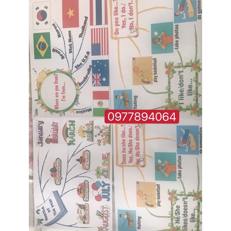 Mindmap sơ đồ tư duy Family and Friends Special 4-  kích thước  A3-ép plastics