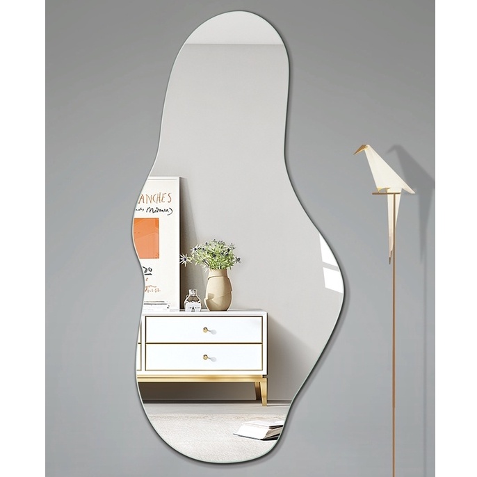 Gương toàn thân led cảm ứng cao cấp hình hạt đậu đầu tròn VUADECOR kích thước 80x180cm