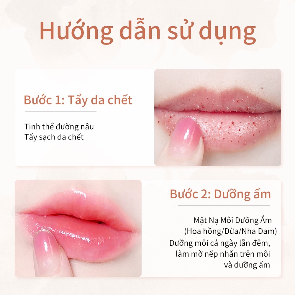 Mặt nạ môi Lanbena Dưỡng Ẩm Tẩy Tế Bào Chết Làm Sáng Son Dưỡng Môi Sậm Màu loại bỏ các đường viền môi 6.5g