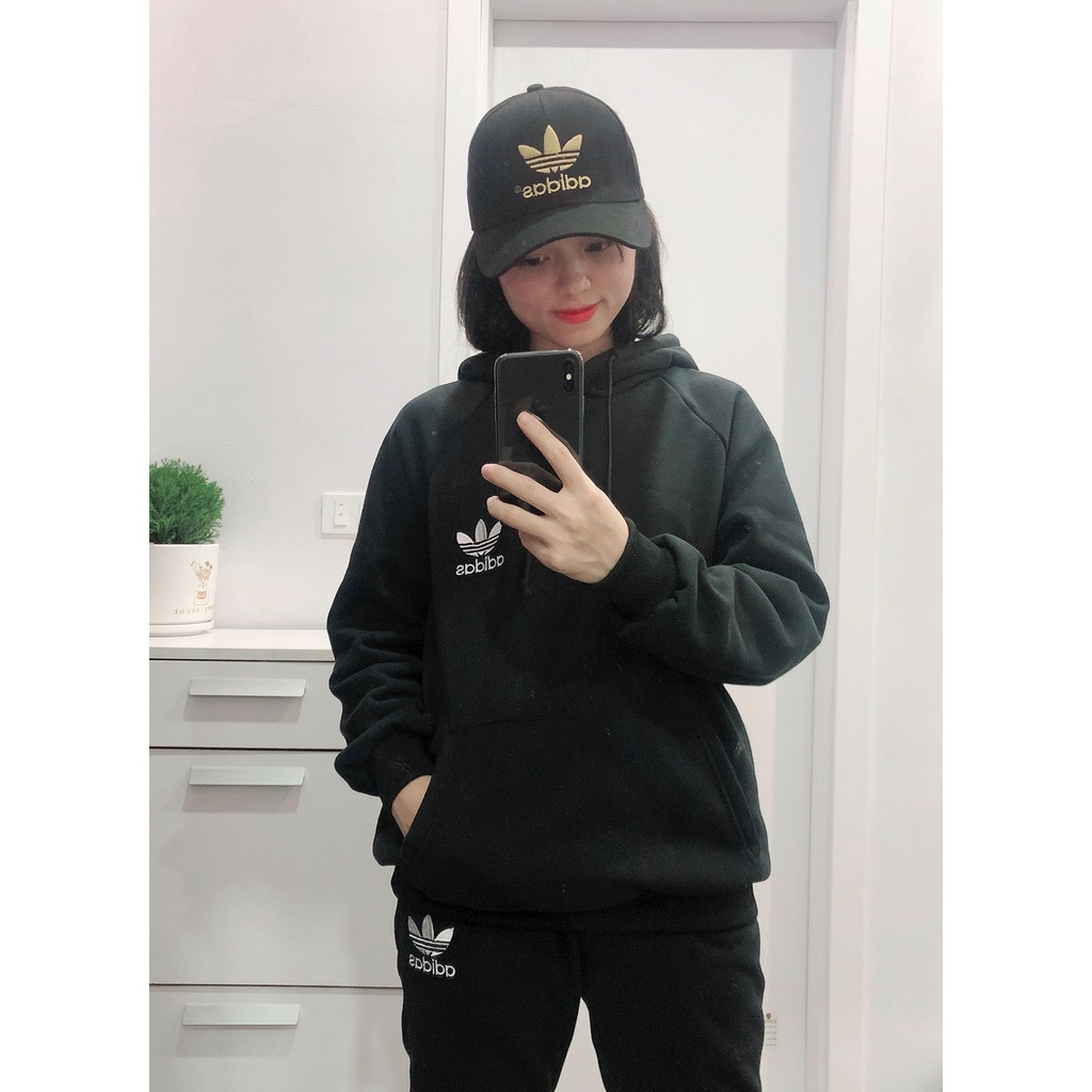 Bộ quần áo nỉ nam thể thao thiết kế nặng động, bộ adidas nam mùa đông vải dày dặn