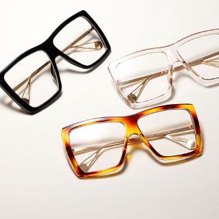 Mắt kính gọng lớn nửa kim loại phong cách retro Hip Hop